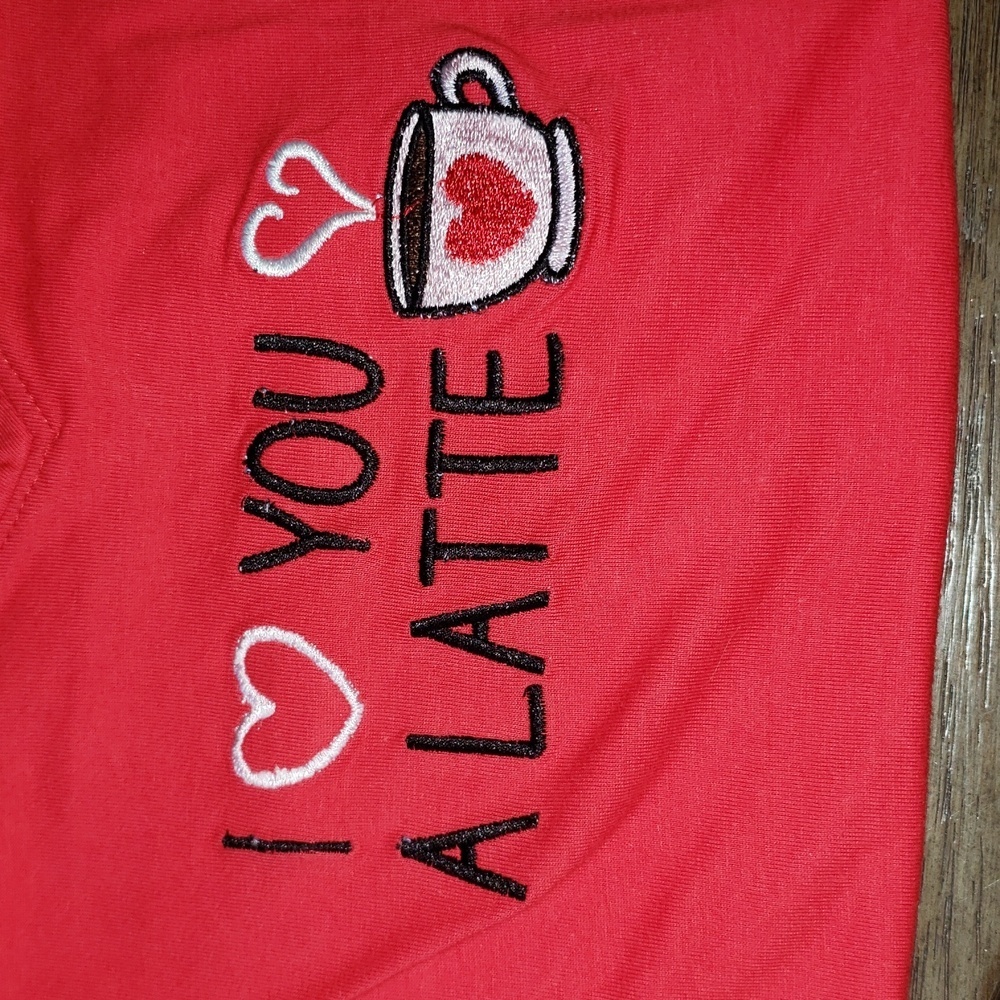 I Love You A Latte Nightshirt NWT Rene Rafe SM 100% Cotton Gown